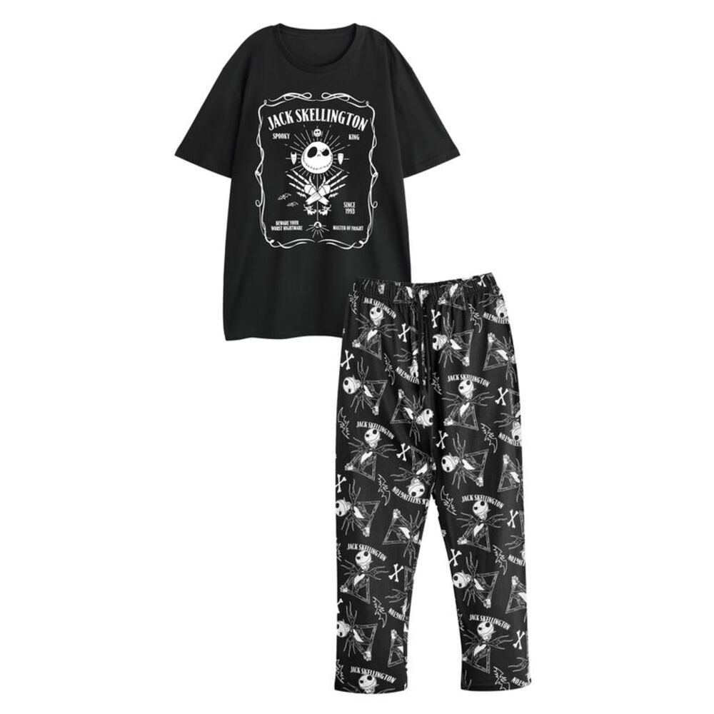 The Nightmare Before Christmas Mens Jack Skellington Short-Sleeved Long Pyjama S